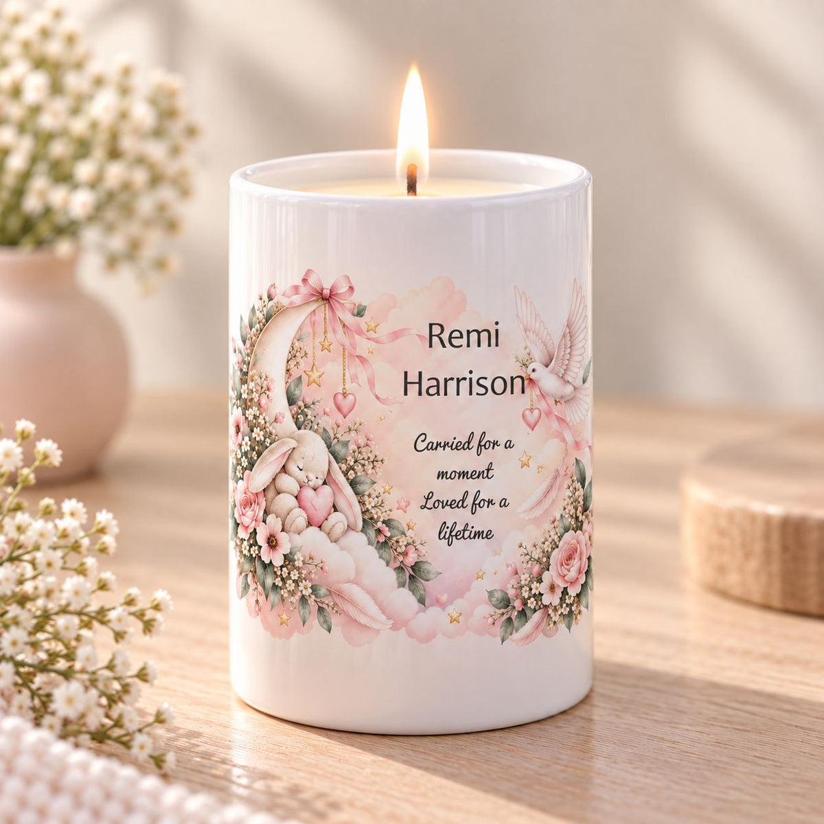 Baby loss memorial candle