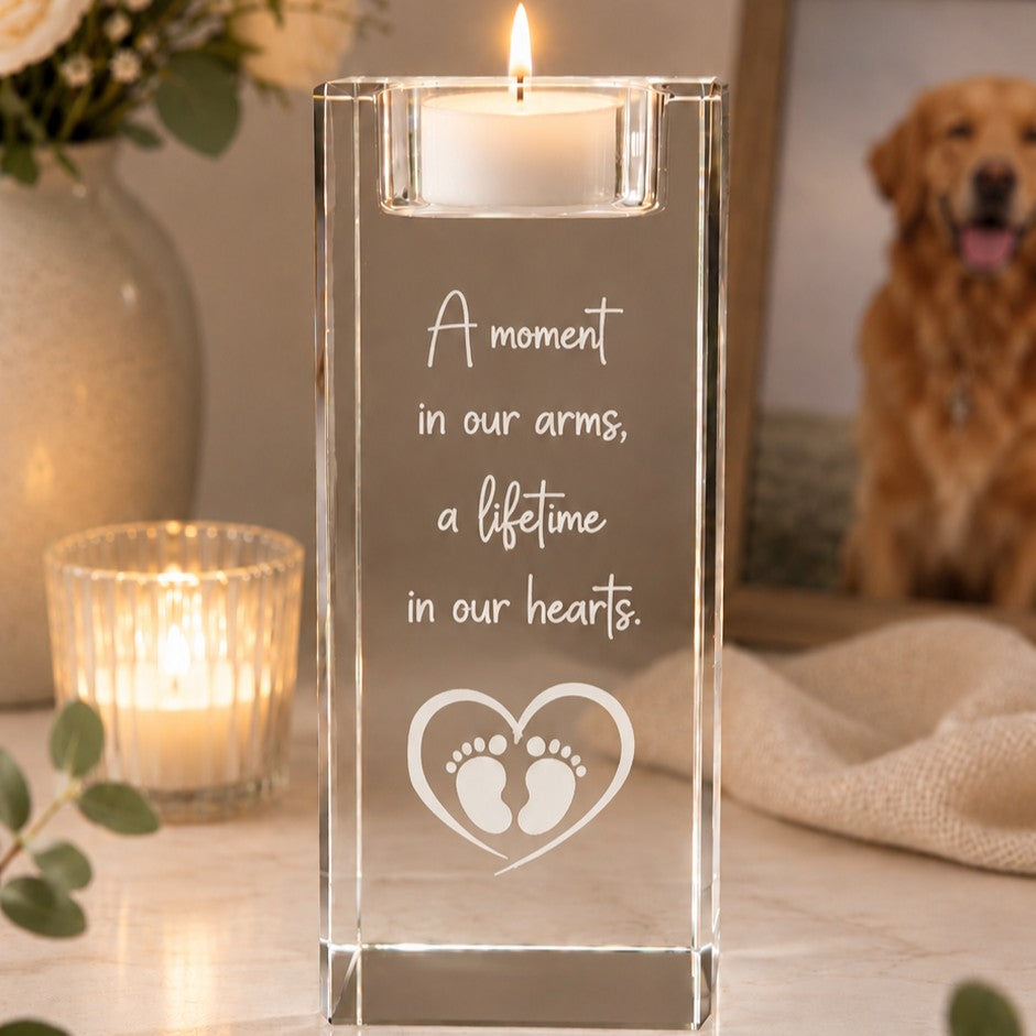 Personalised Baby Loss Crystal Candle Holder