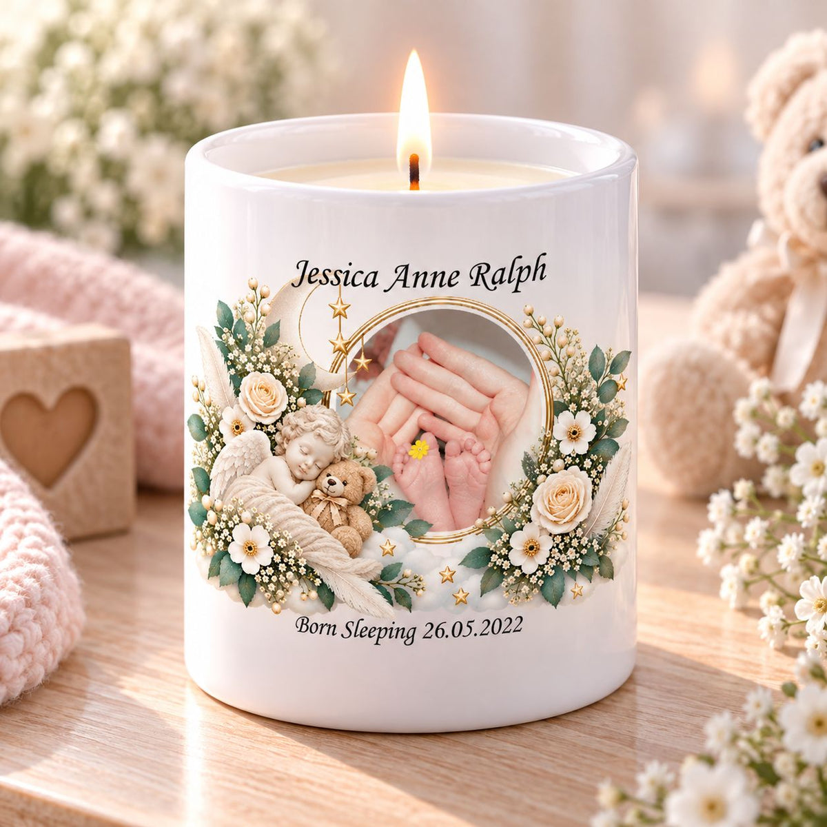 personalised baby loss candle
