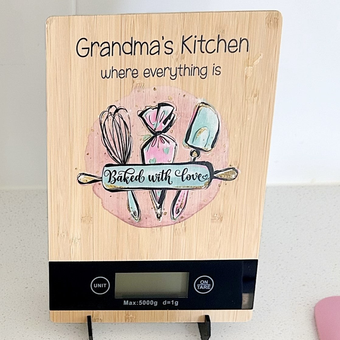 mothers day gift personalised kitchen scales