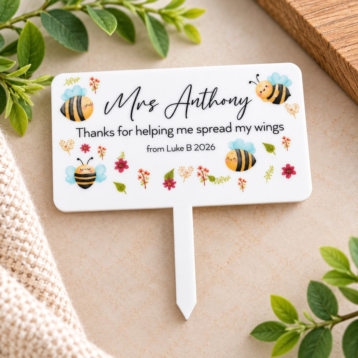 personalised plant stick