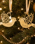 acrylic bird Christmas decoration in gold mirror finish