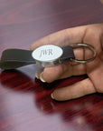 personalised leather look keyring keepsake gift