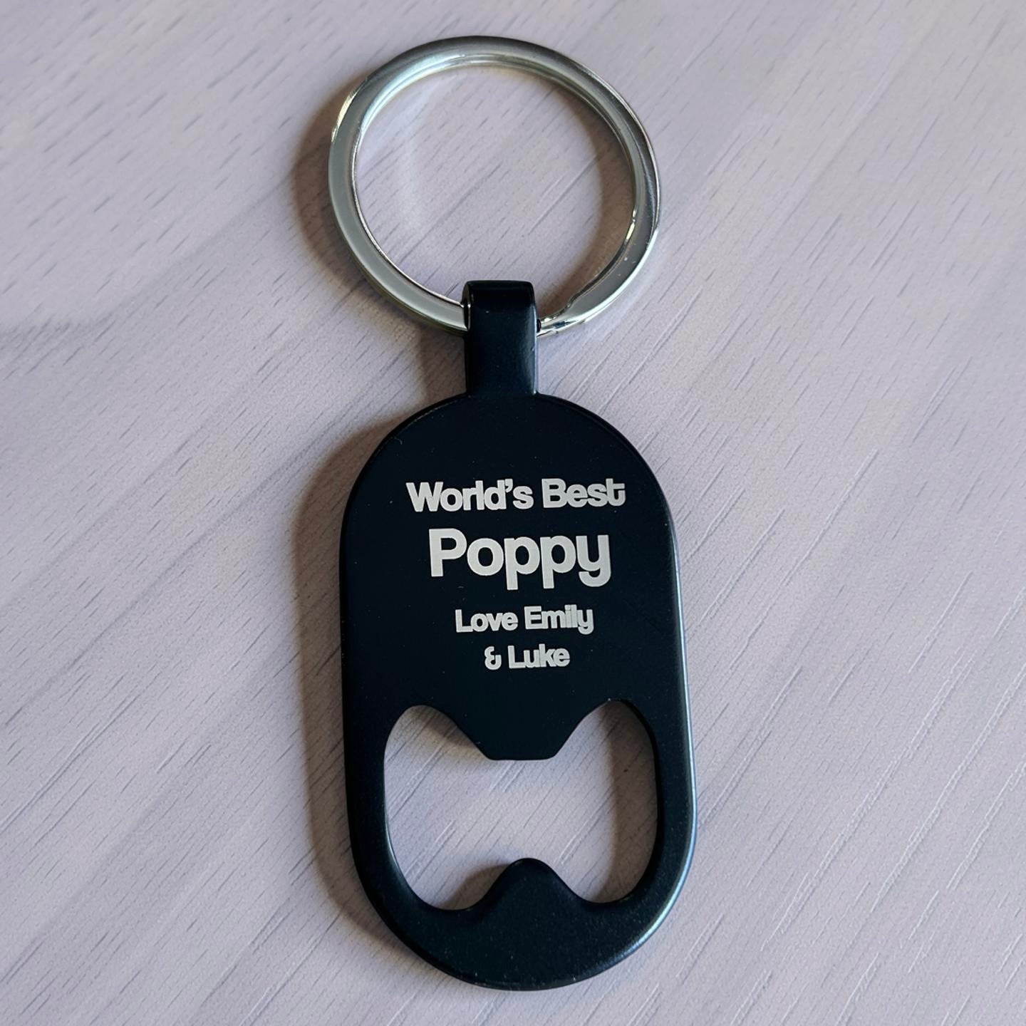 engraved bottle opener key ring