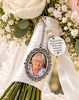 Personalised memorial wedding bouquet charm with photo