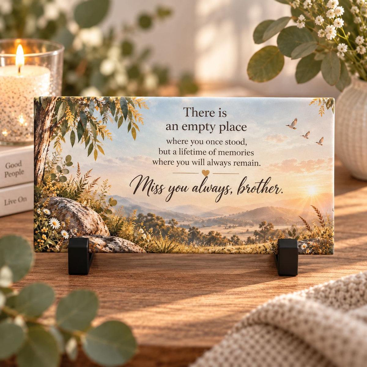 Always Remembered Memorial Tile – Choice of Loved One.