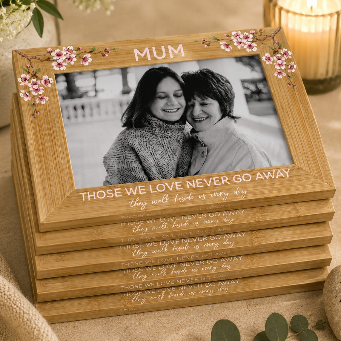 Keepsakes to Share personalised bamboo memorial photo frame bundles for family and friends
