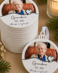 Personalised remembrance Christmas ornaments to share at funerals and celebrations of life, available in bulk packs