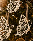 personalised wooden butterfly ornament set of 3