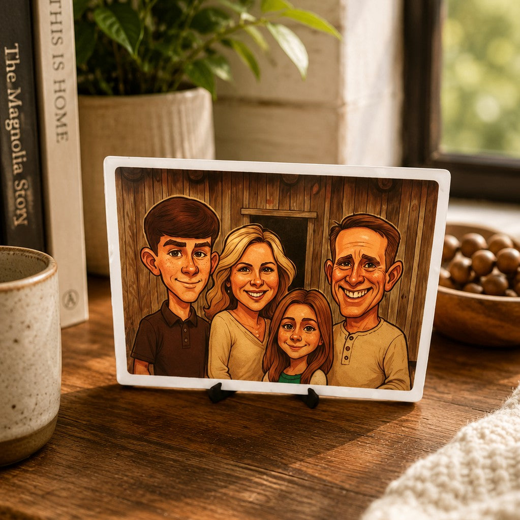 cartoon portrait plaque
