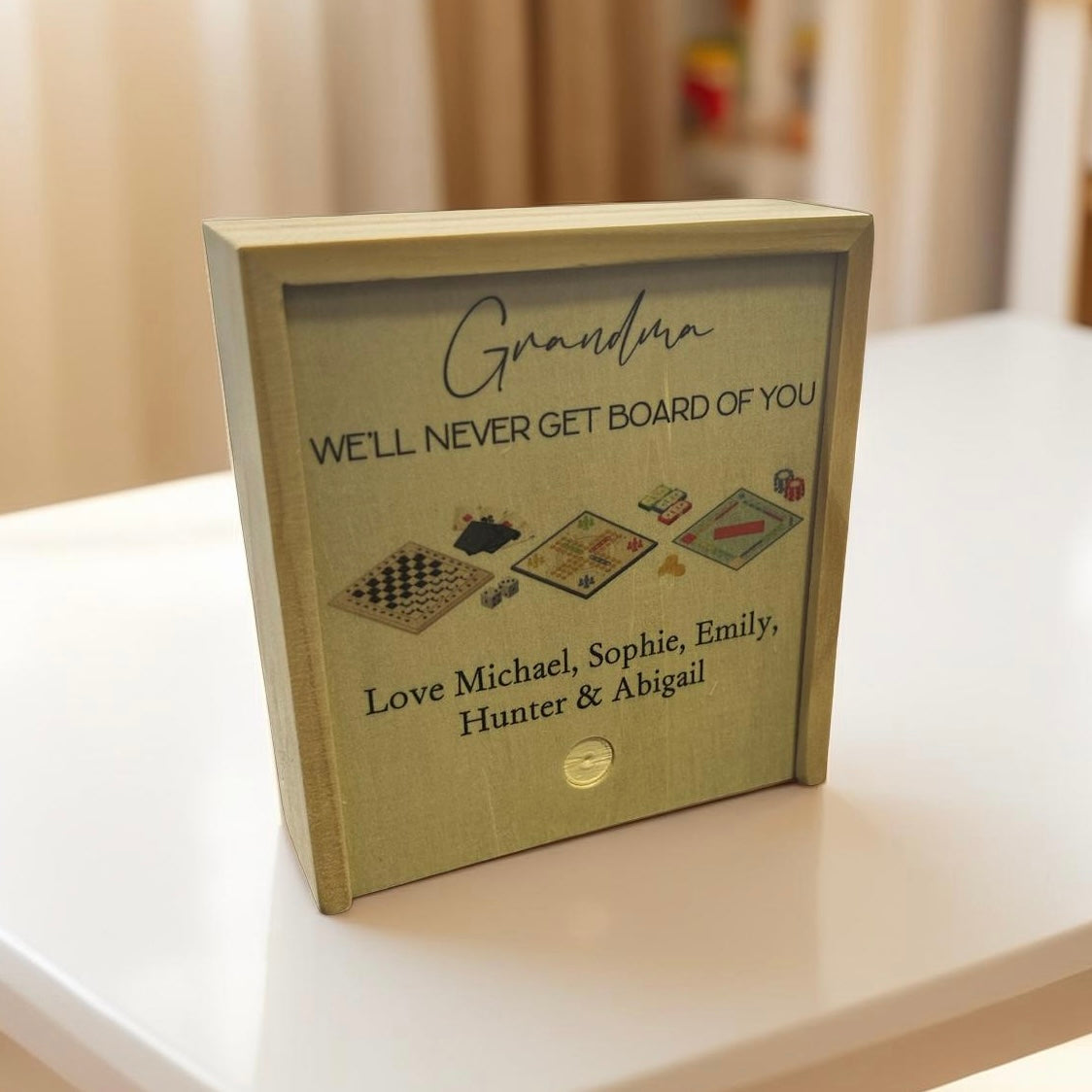 We will never get board of you custom keepsake game box