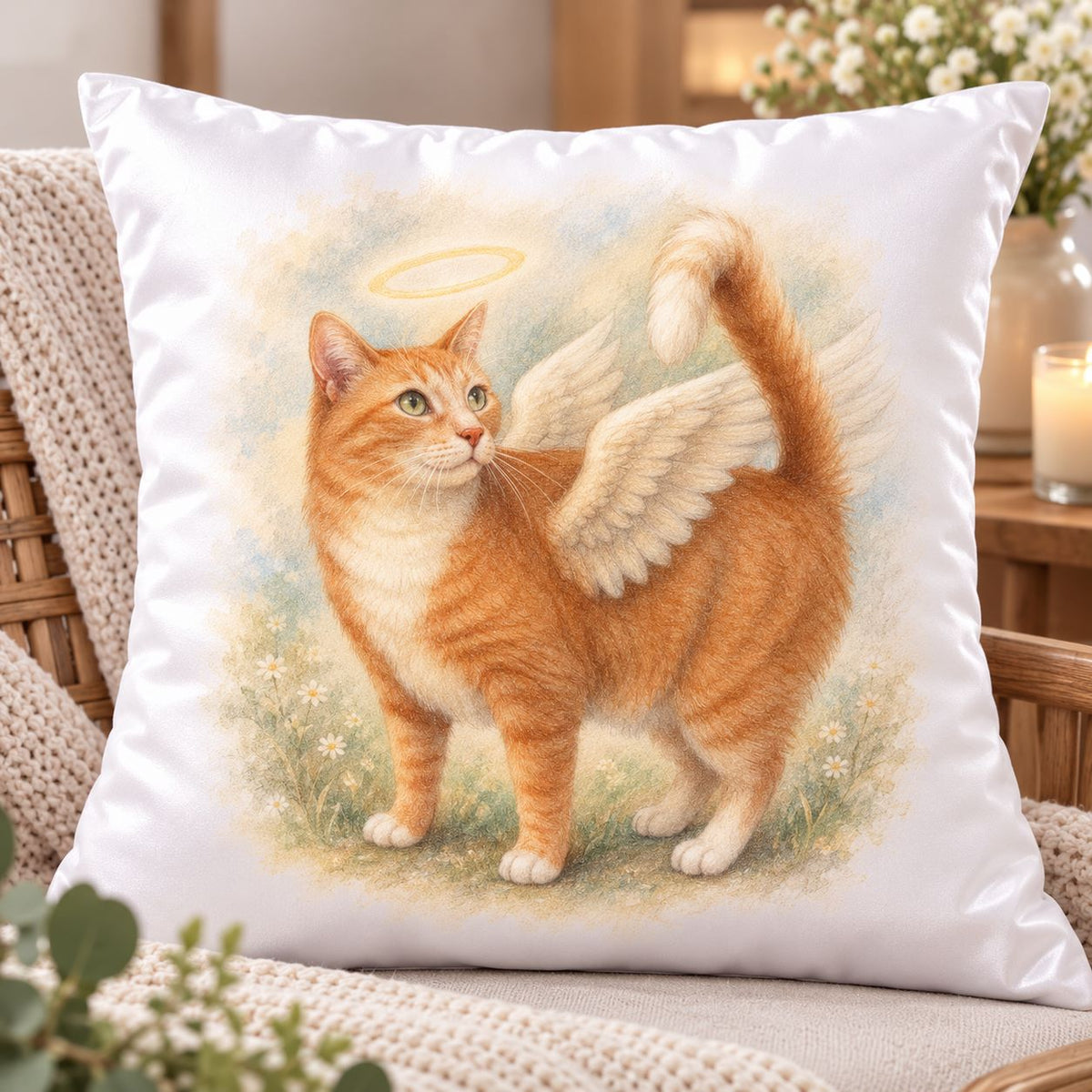 cat memorial photo pillow
