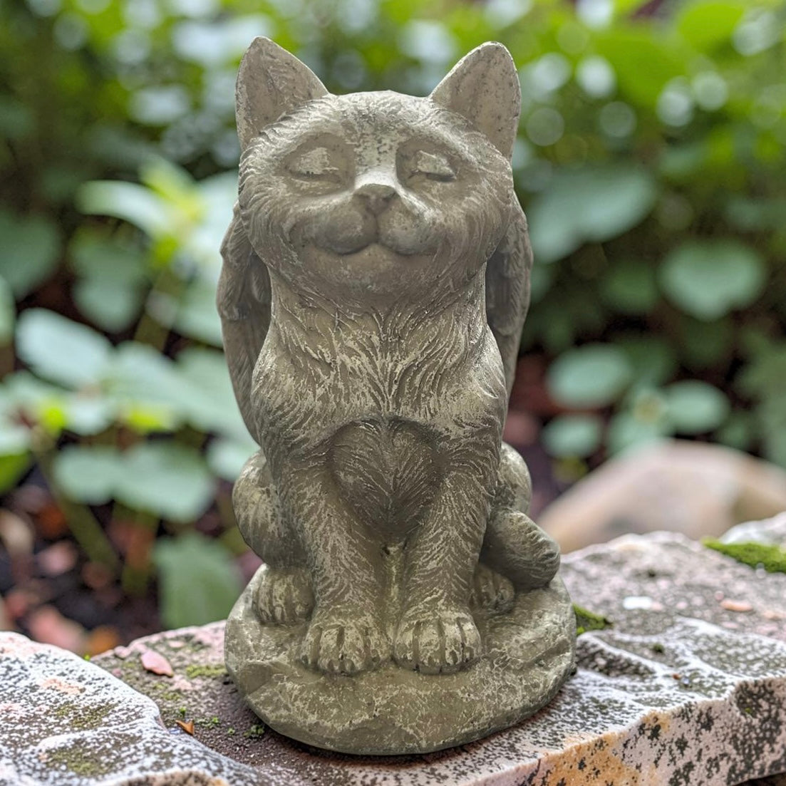 small angel wing cat memorial keepsake 11cm