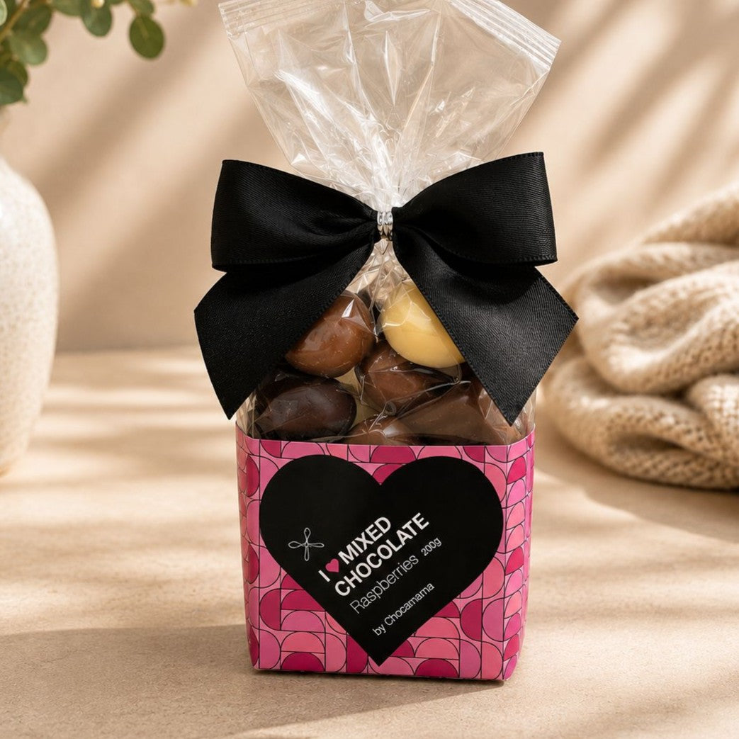 Mixed Chocolate Coated Raspberries - 200gm