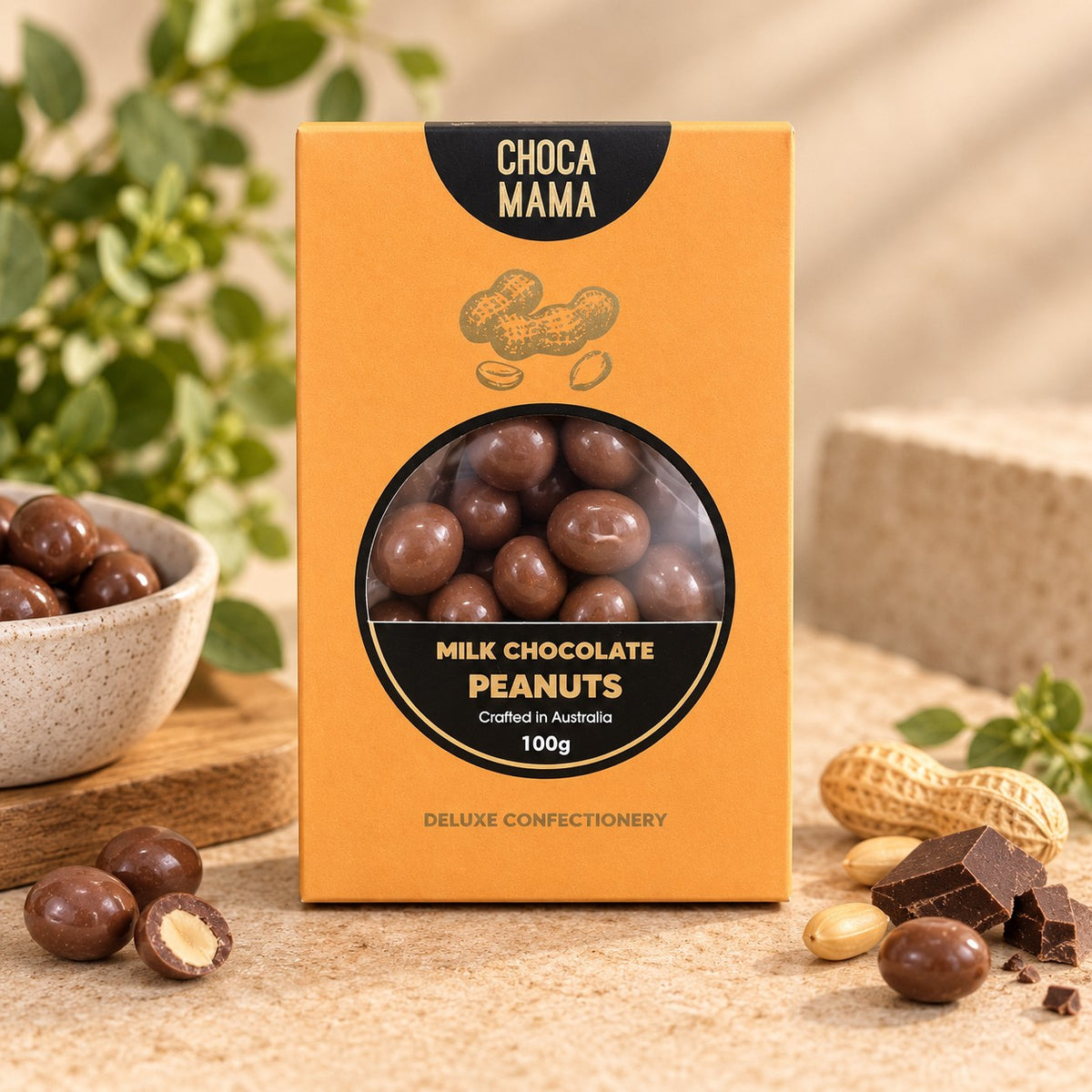 chocolate coated peanuts