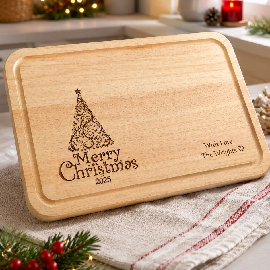 personalised christmas cutting board