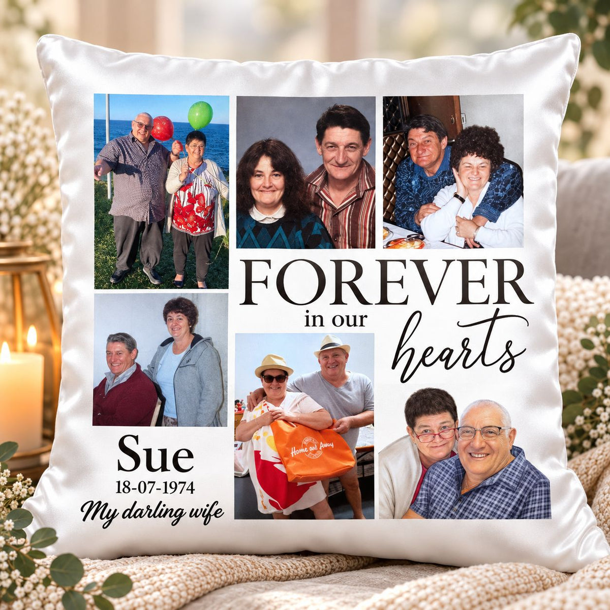 memorial photo cushion