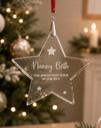 80mm crystal memorial Christmas tree ornament personalised with name