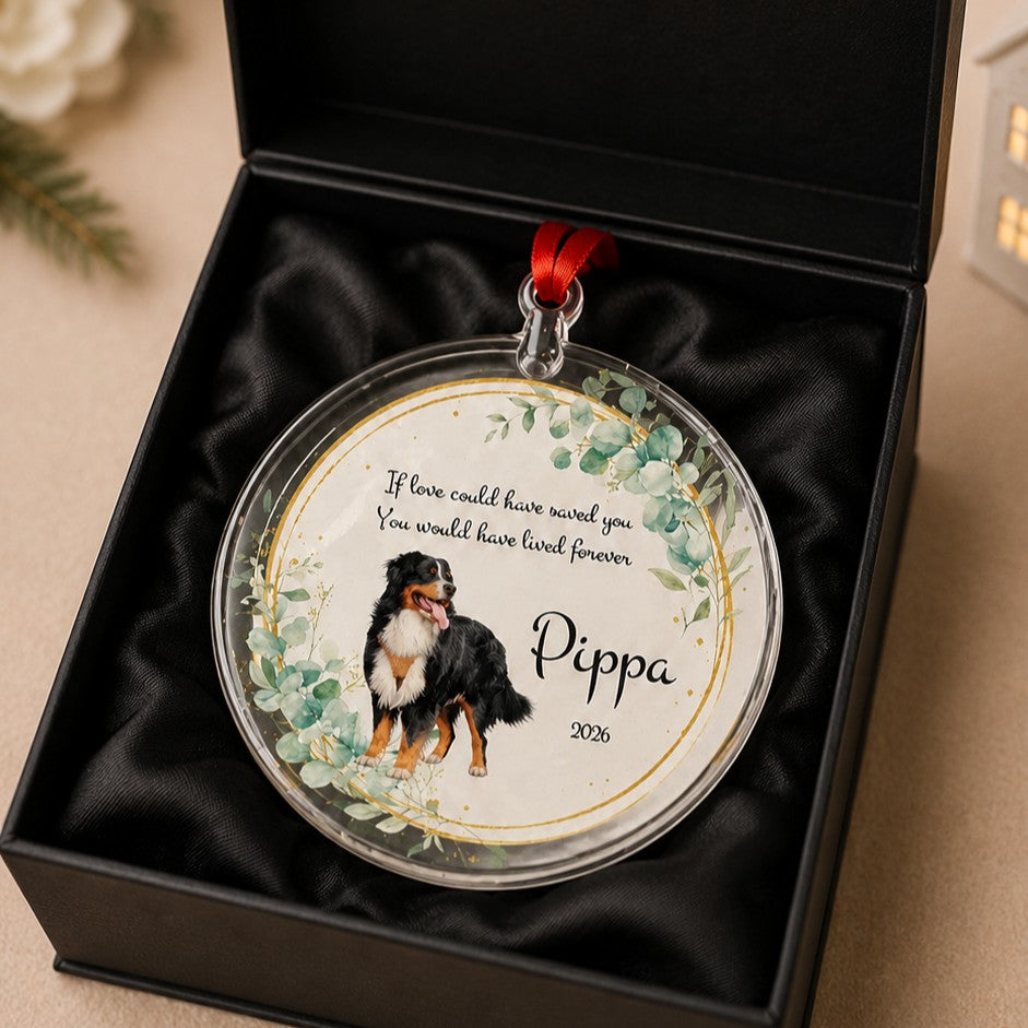 Personalised crystal pet memorial ornament 