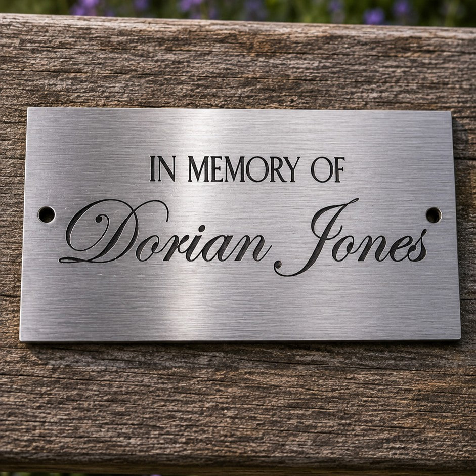 in memory of plaque