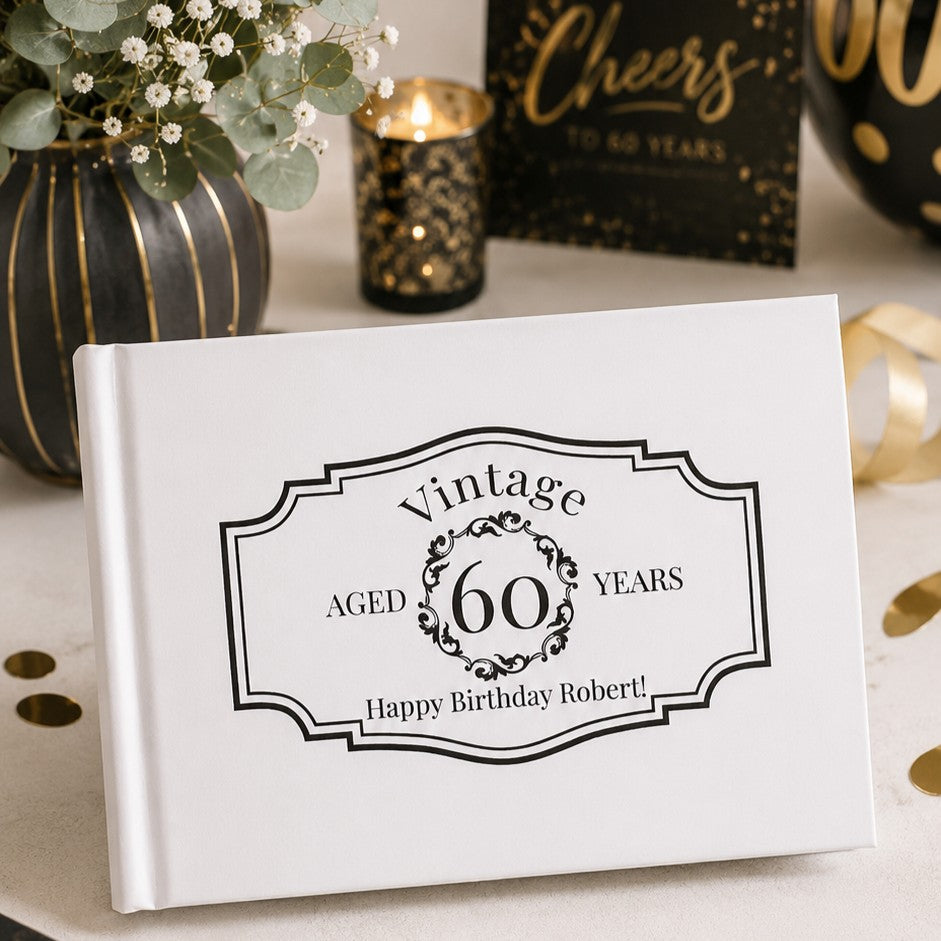 personalised birthday guest book for man
