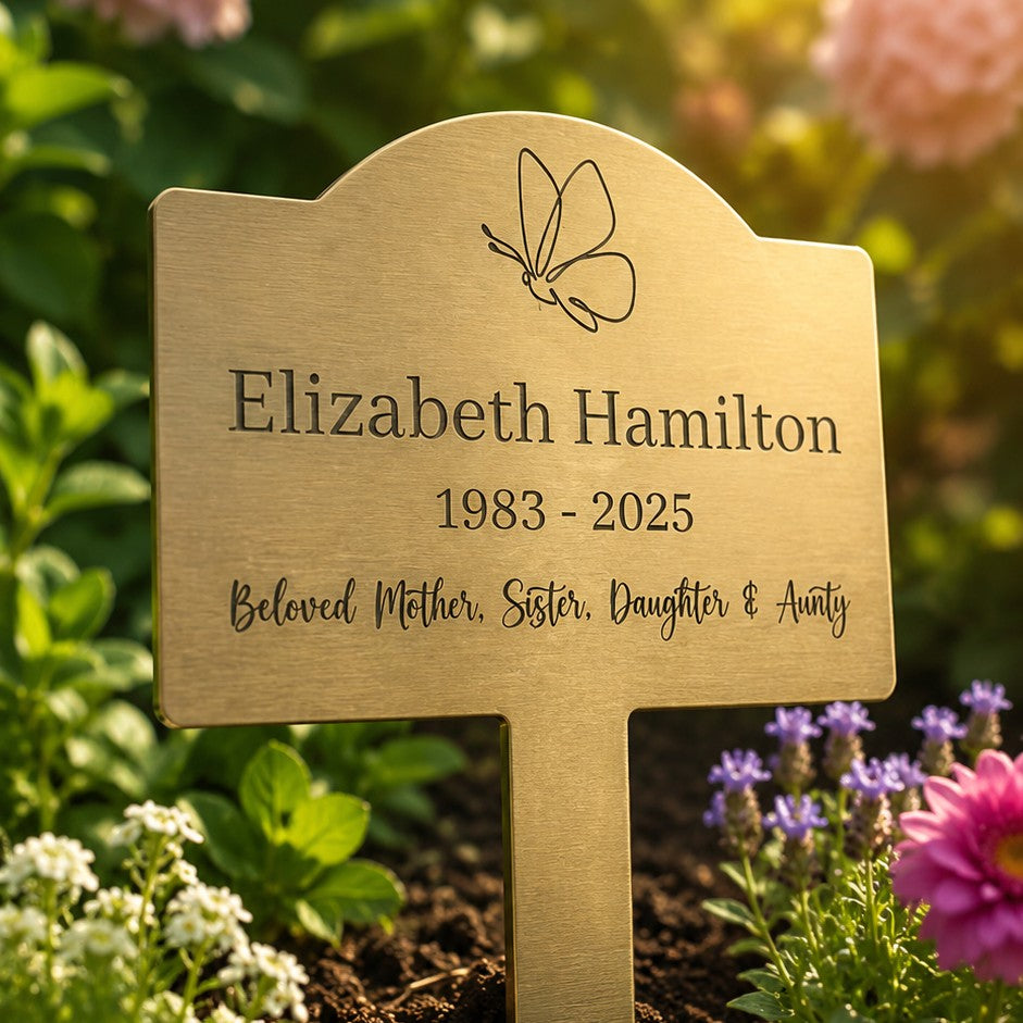 engraved memorial garden marker