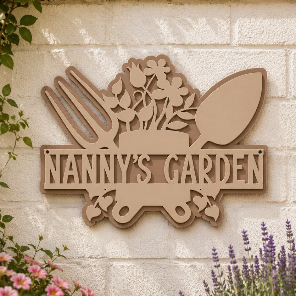 laser cut garden sign
