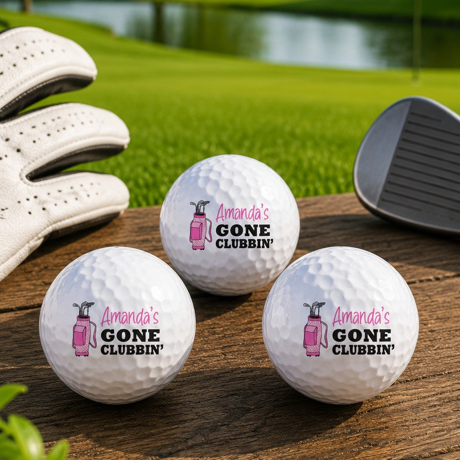 clubbing custom word golf balls