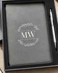 personalised notebook and pen gift set
