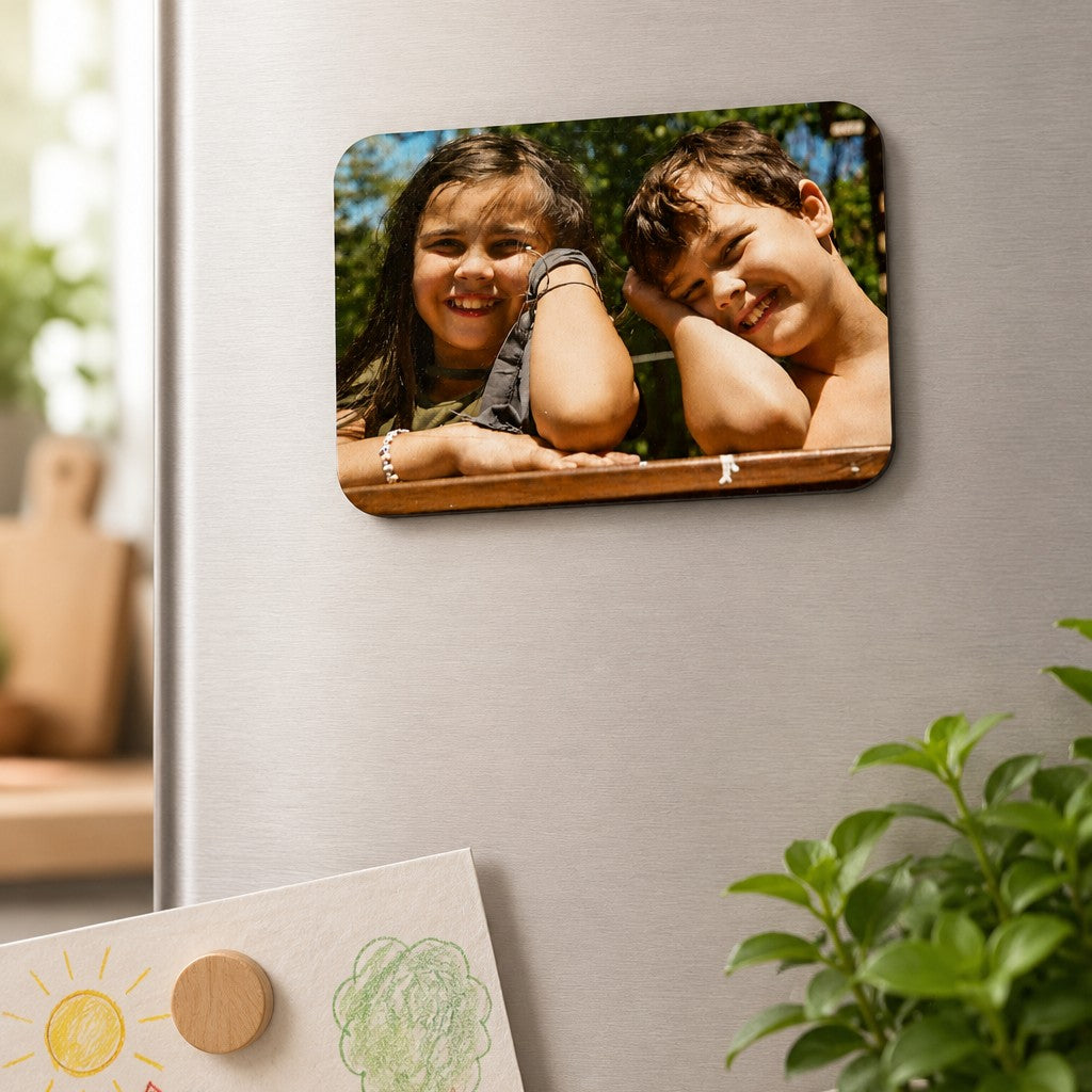 wood photo magnet