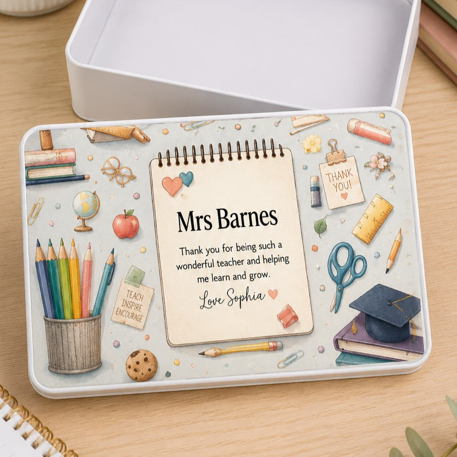 personalised teacher tin
