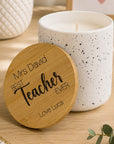 personalised candle for teacher