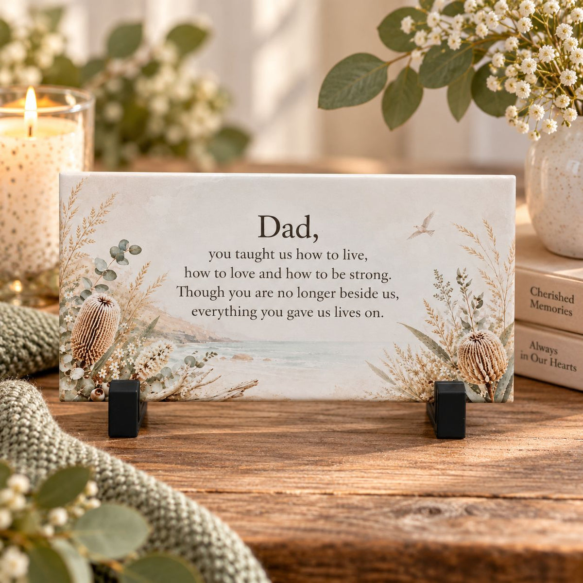 Always Remembered Memorial Tile – Choice of Loved One.
