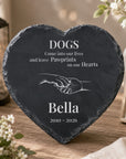 Custom 20cm dog remembrance slate heart for garden or home display