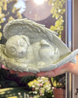 dog memorial angel statue sleeping puppy with wings