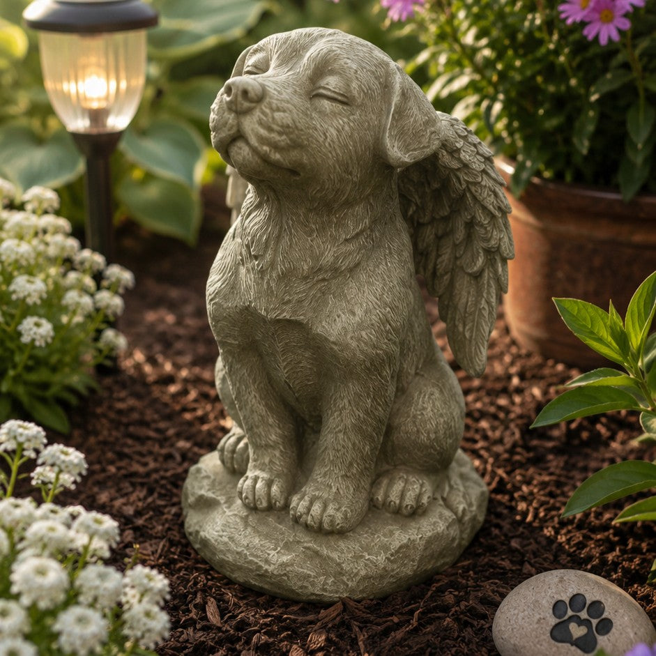 memorial dog statue, dog loss sympathy gift