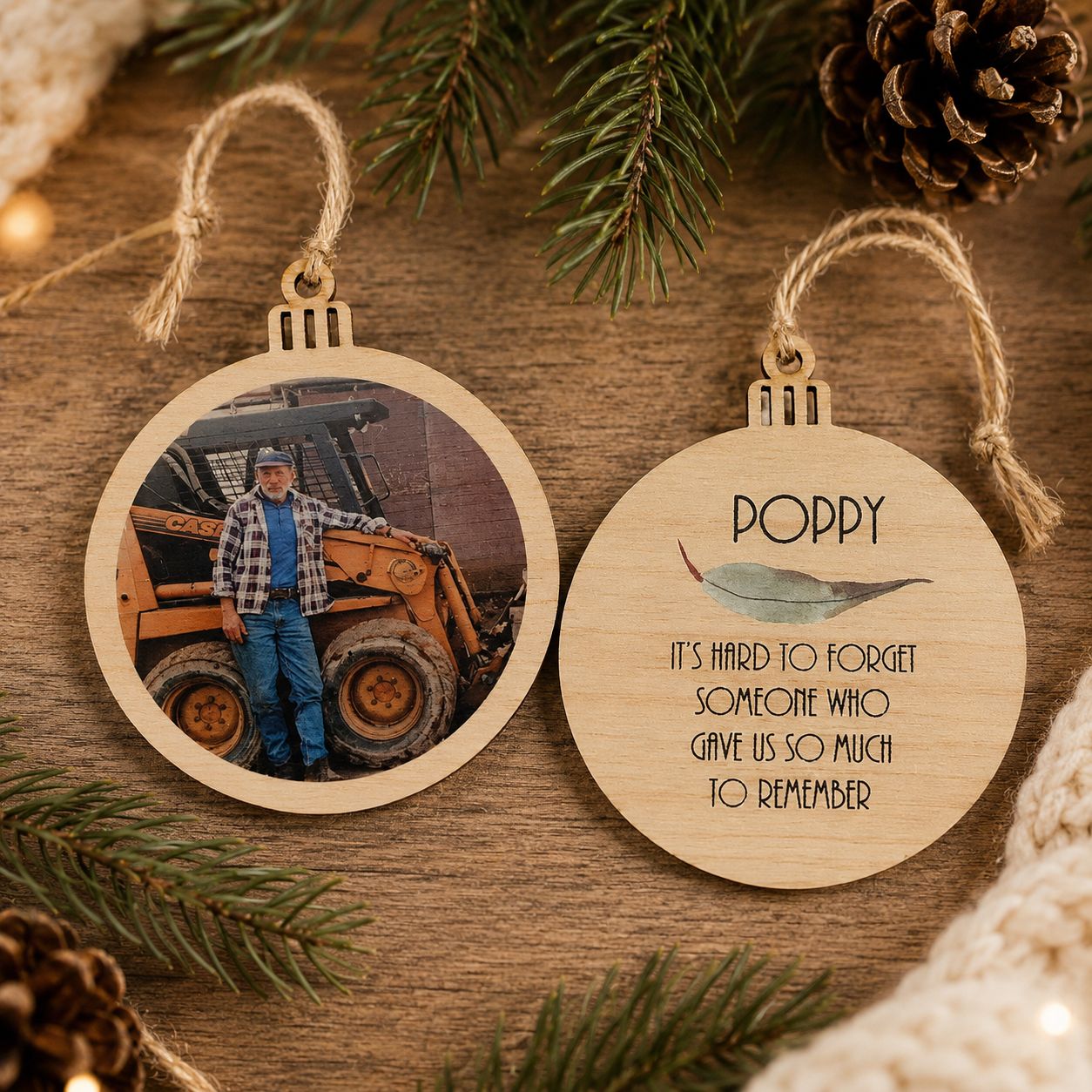 double sided memorial ornament