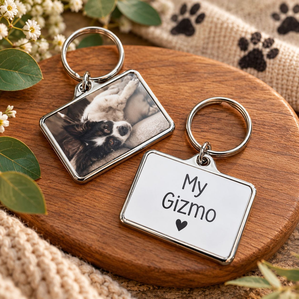 pet memorial photo keyring
