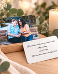 wallet card with photo and text