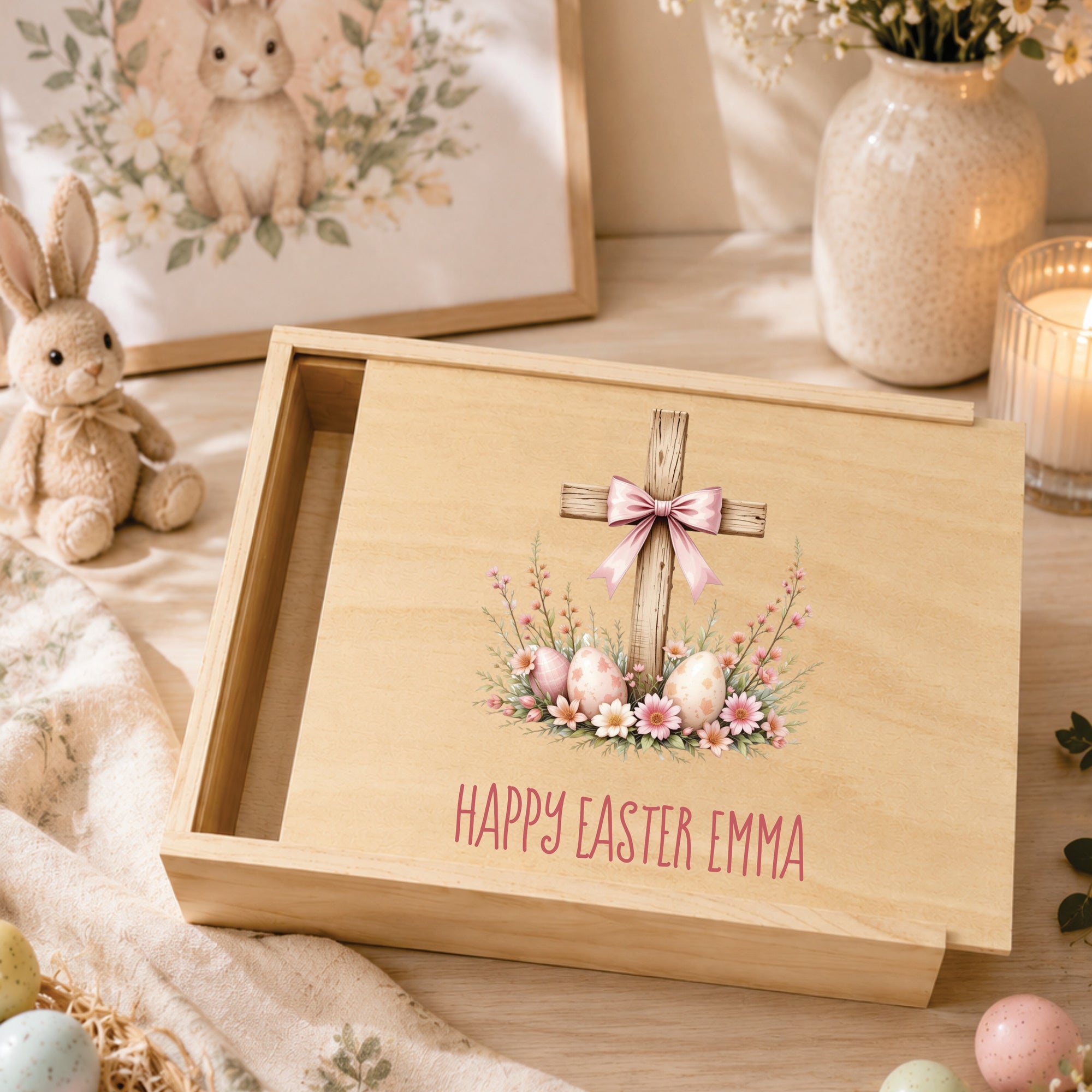 Personalised Easter Box - Wooden Cross