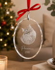 Personalised Engraved Crystal Pet Photo Ornament