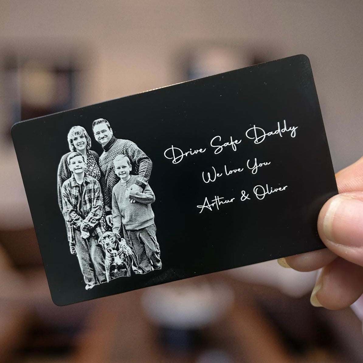 engraved wallet card