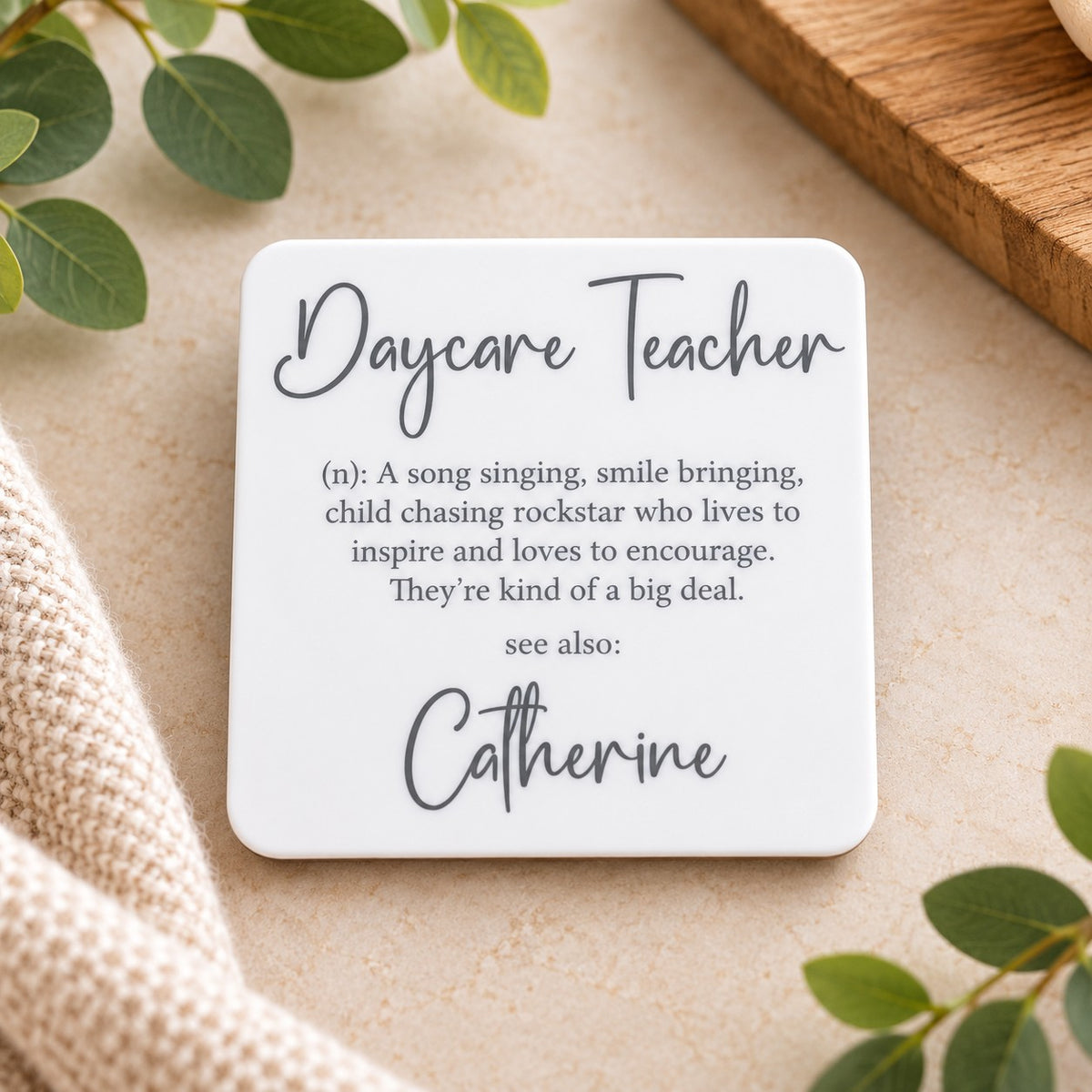teacher gift coaster