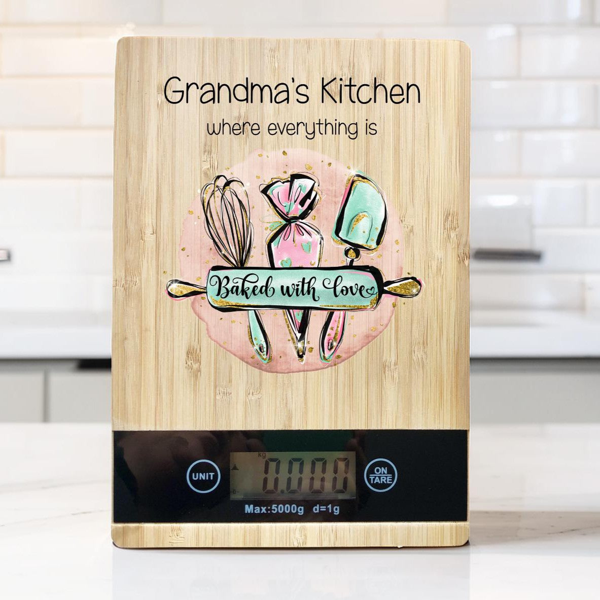 printed kitchen scales