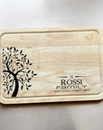 custom family name wooden serving board