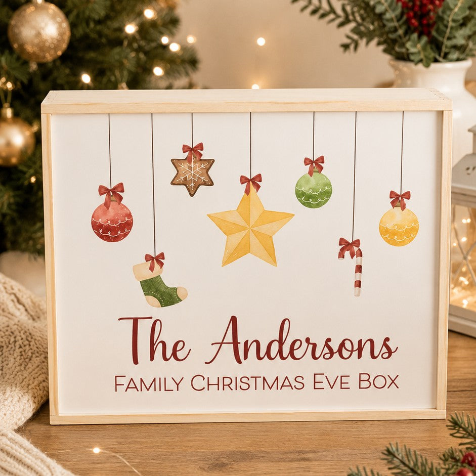 large wooden xmas eve box