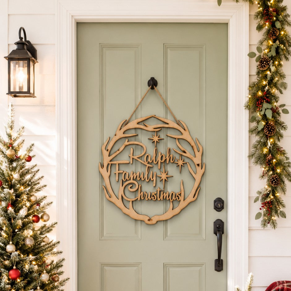 christmas door sign personalised