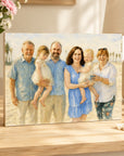 family portrait wooden photo block