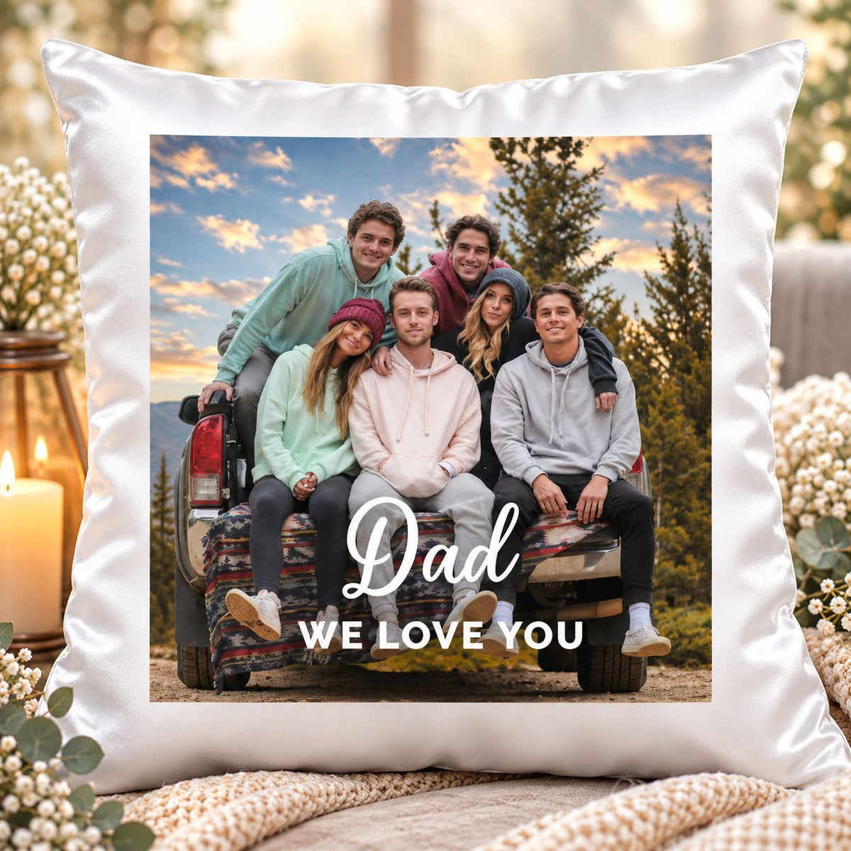 father's day photo cushion