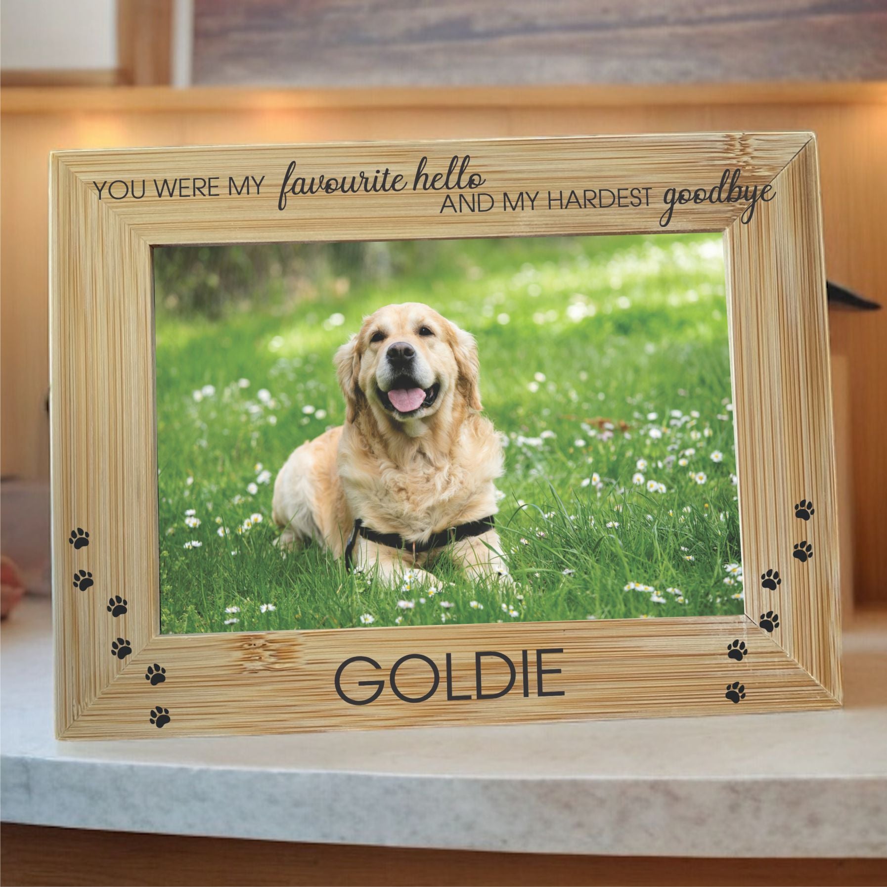 Custom dog remembrance photo frame keepsake